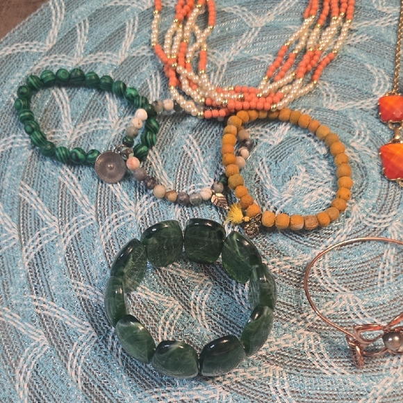 Orange Floral Romper W/ Matching Jewelry Bundle (New) - Picture 4 of 9